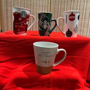 NWOT 4 Starbucks Holiday Collection Mugs from 2010, 2016, 2020- Never Used